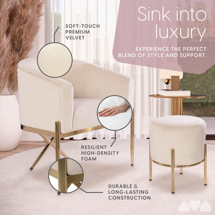 Milliard Arm Chair and Accent Ottoman Set