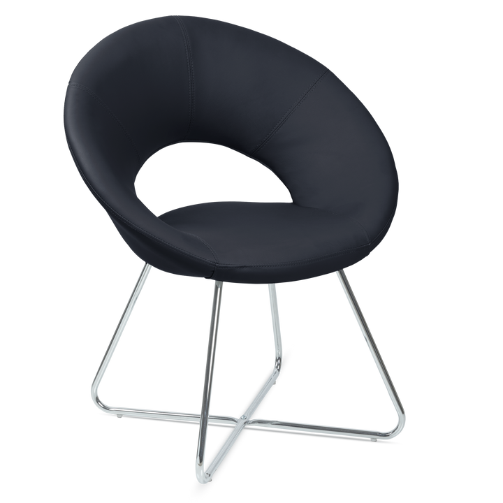 Circle Leather Accent Chair