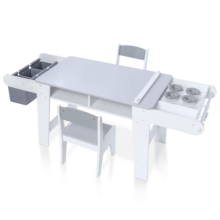 Kids Art Table and Chair Set (Grey and White)