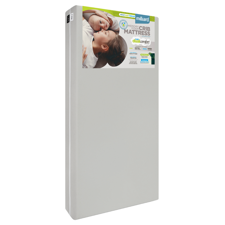 Memory Foam Dual Sided Crib and Toddler Mattress with Cotton Cover