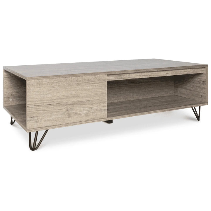 Milliard Modern Farmhouse Coffee Table with Storage, Grey