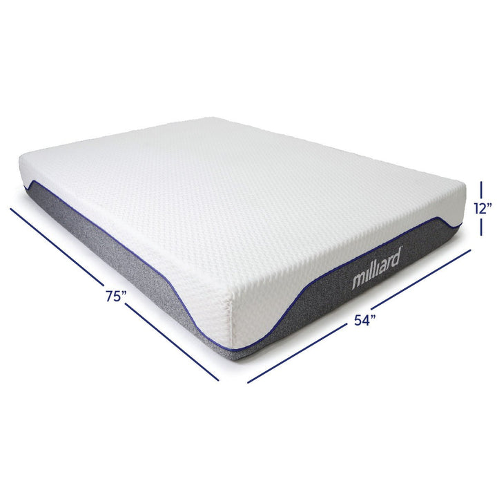 12 Inch Semi-Firm Memory Foam Mattress - Milliard Brands